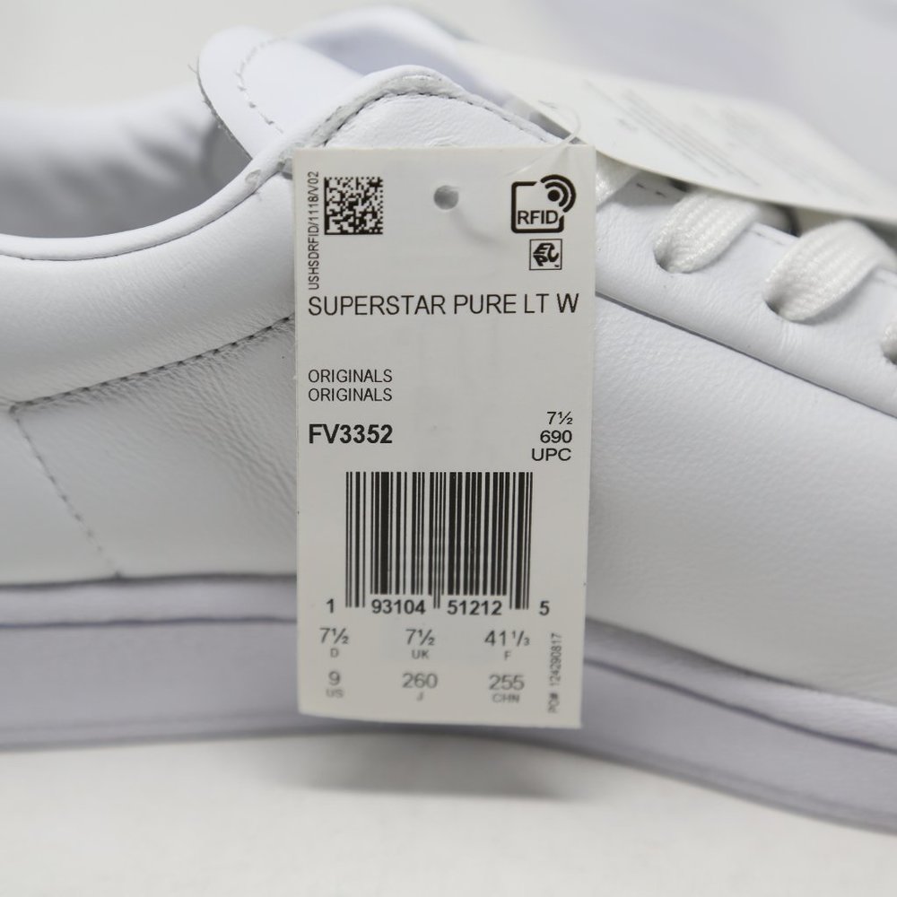 adidas Superstar Pure Luxe Premium White Sneaker FV3352 Gold Trainer Casual - Picture 11 of 11